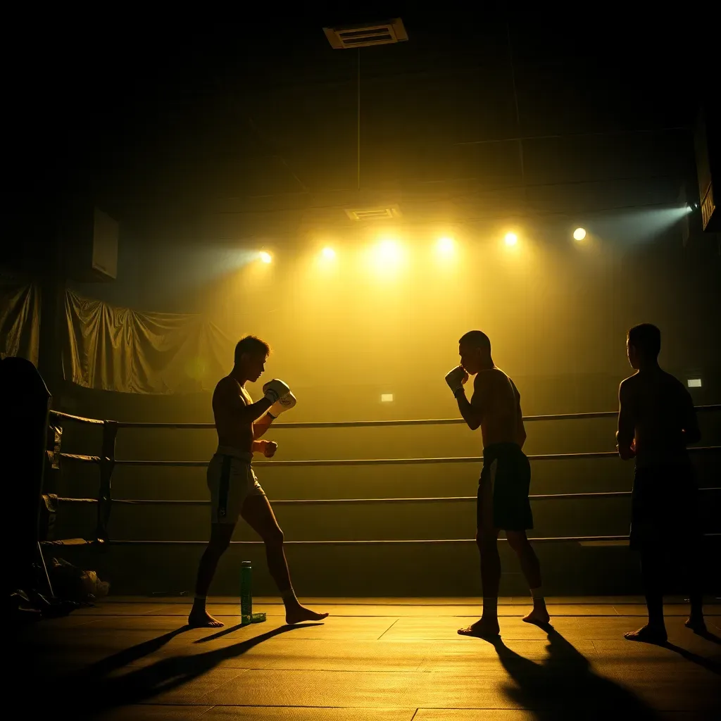 Fighters training in the ring at one of the best Muay Thai camps in Phuket