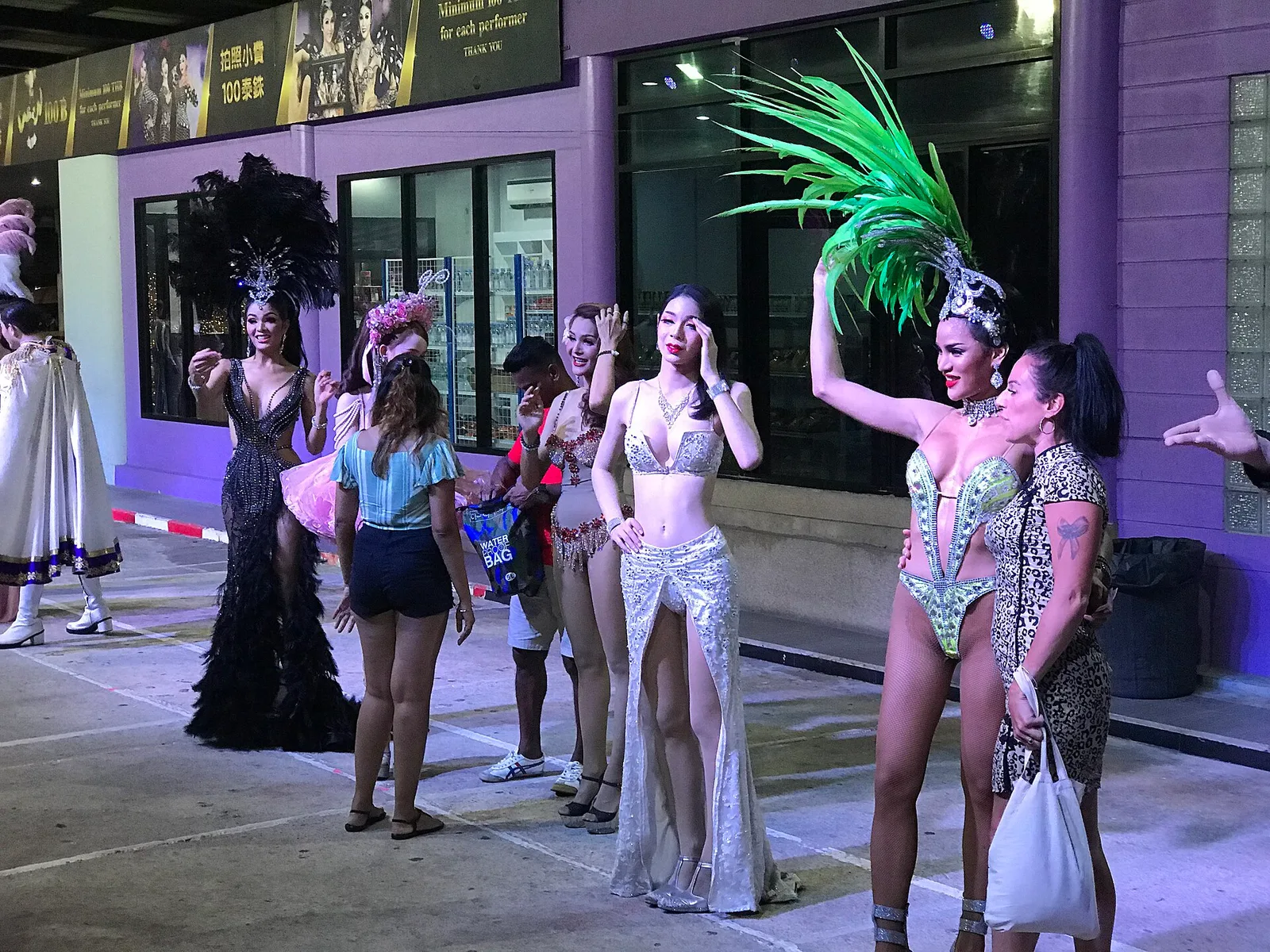 Phuket cabaret show stage with performers in costume, Simon Cabaret Phuket in Patong